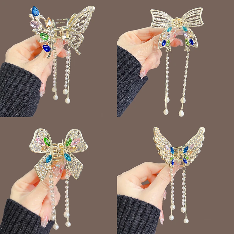 

Заколка для волос с бабочкой и жемчугом для девочек