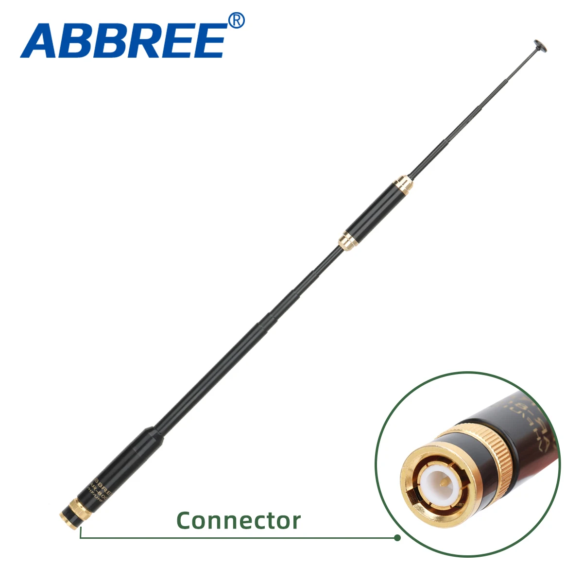 ABBREE AR-800 BNC Antenna VHF/UHF Dual Band High Gain Long Range Telescopic Antenna For WOUXUN TYT BAOFENG YAESU Wa