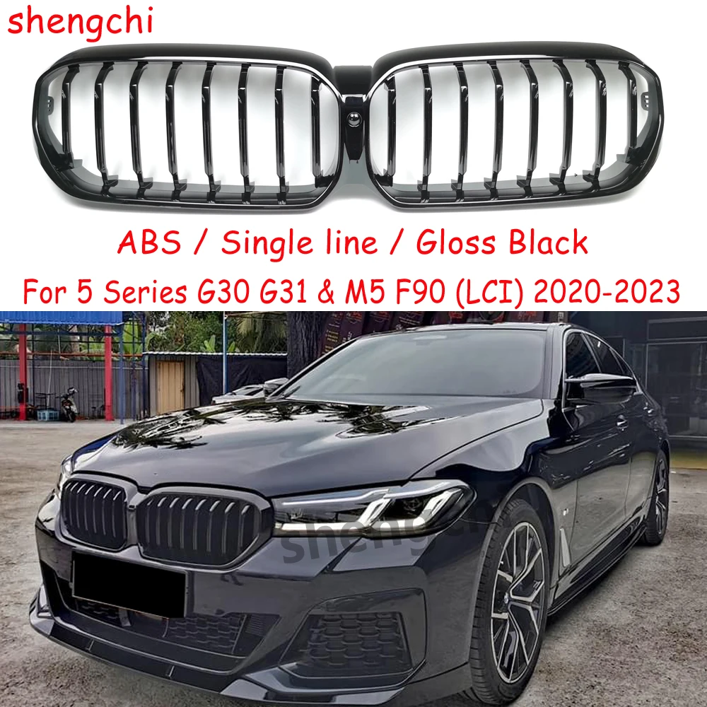 G30 LCI ABS Front Bumper Grille for BMW 5 Series G30 Sedan G31 Wagon Facelifted 520i 530i 540i M550i  F90 (M5) Grill 2020-2023