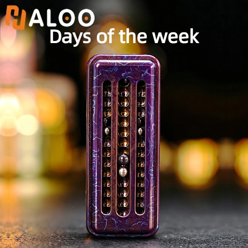 HALOOPLAYER Sunburst Titanium, Juguete de Descompresión Magnético de Metal Mecánico Densificado, Buckyball para la Punta de los Dedos