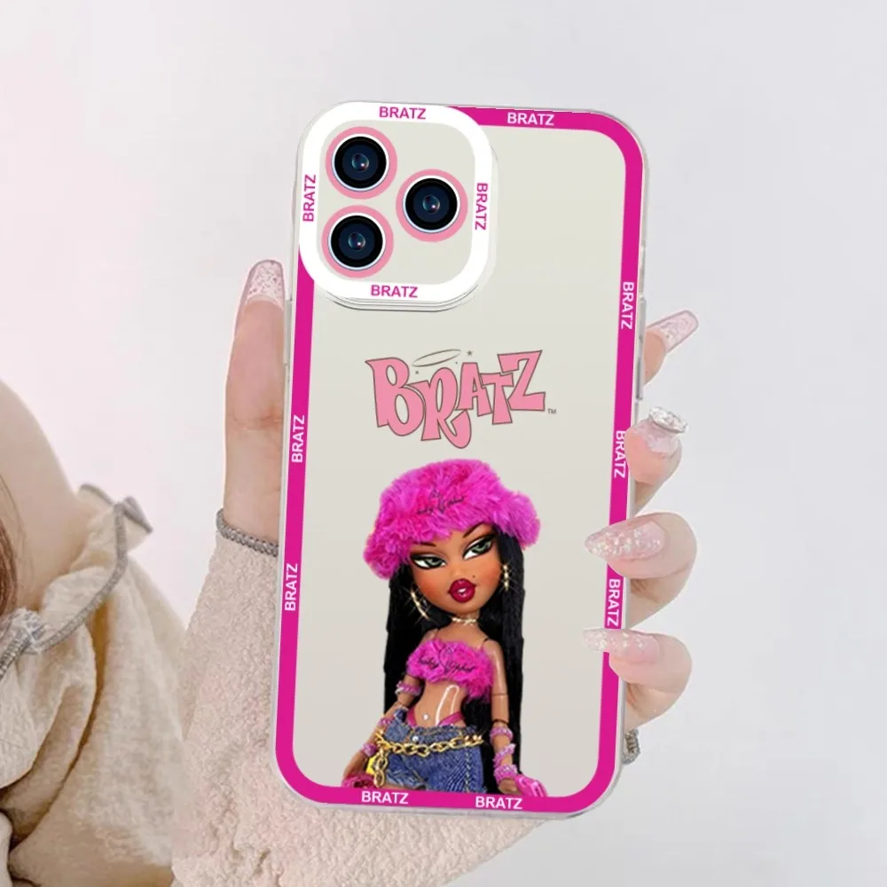 Lovely Doll Bratz Phone Case For iPhone 11 12 Mini 13 14 Pro Max Transparent Shell