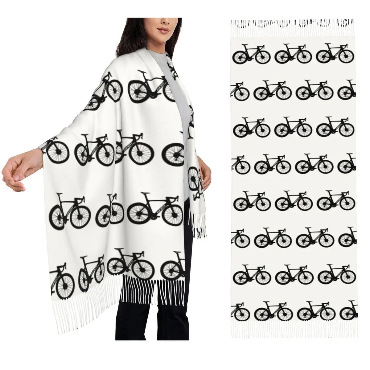 

Giant Propel Road Bike Silhouette Scarf Tassel Scarves for Women Soft Warm Shawls and Wraps Large Fall Winter Shawl Wrap