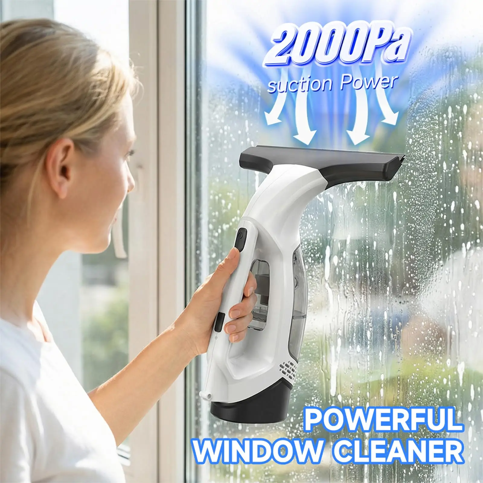 

Multifunctional Electric Cordless Window Cleaner Machine White Cordless Rechargeable Automatic Portable Glass Cleaner Tools