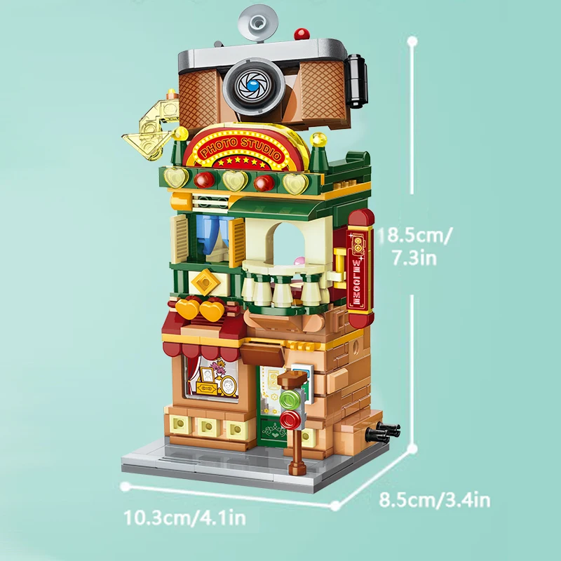 Creative City Street View Building Blocks Candy Shop Flower Room Aquarium Building Assembly Bricks Toys Children Christmas Gifts