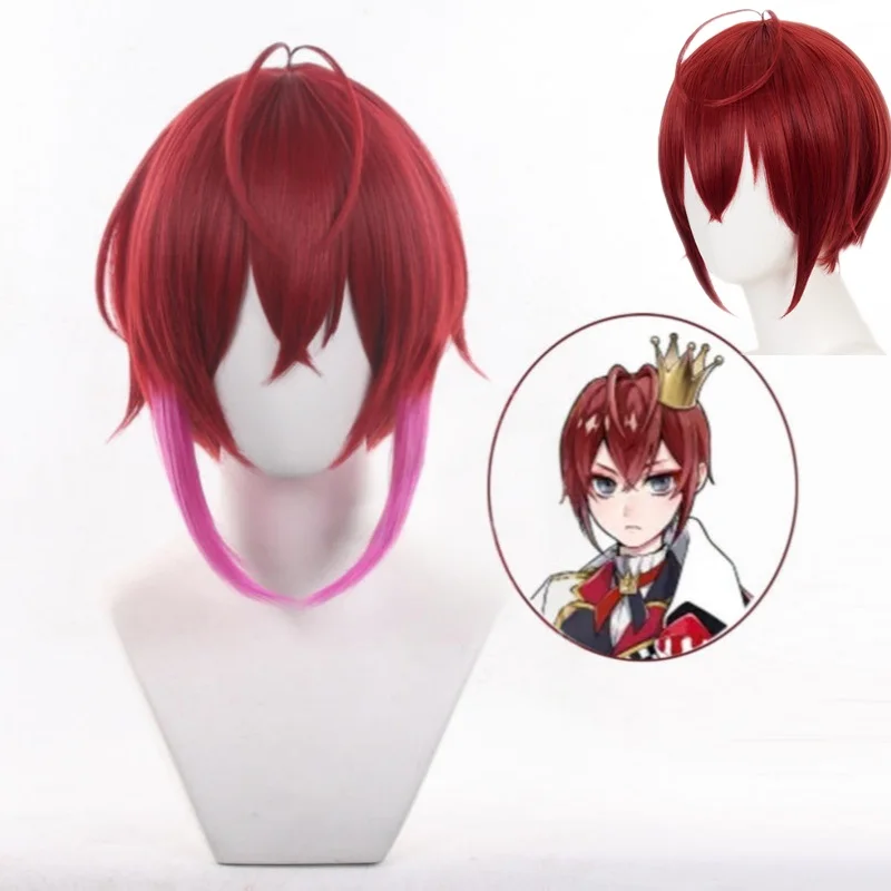 

Twisted Wonderland Riddle Rosehearts Cosplay Wig Women Short Red Wig Anime Cosplay Heat Resistant Synthetic Wigs + Wig Cap