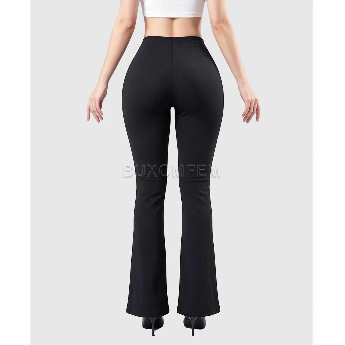 Ladies High Waisted Single Button Tight Pants 2026 Elegant & Stylish Flared Trousers Women's Elastic Seamless Butt Lifter Jeans