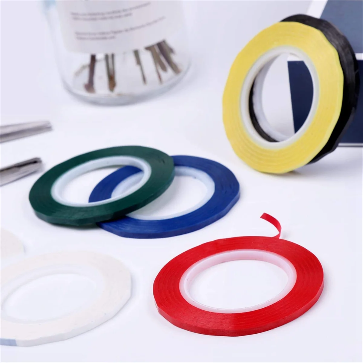 6 Rollen 1/8 Whiteboard Tape dünne Whiteboard Tape Linien Nadel streifen trocken löschen Art Tape Isolierband, 108 Fuß pro Rolle