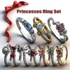

Princess Series Rings 925 originales Jasmine Ariel Snow White Bow Tiana Tiara Sparkling Ring Women Jewelry Gift DIY 2025 Newest