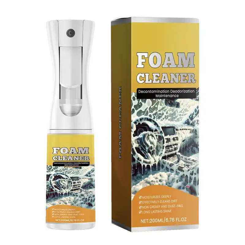 

Multi-Purpose Foam Cleaner 200ml Stain Removal Agent Car Washer Car Interior Strong Decontamination Ceiling Seat Clean