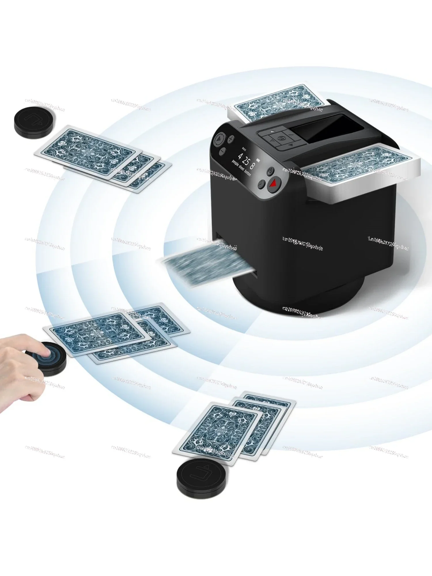 Automatic Card Shuffler Dealer Dispenser Distributor, Card Shuffling & Dealing Tool with 4 Remotes, 2 in 1 Poker Machine