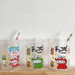 Funny Hexagonal Glass Cup High Borosilicate Glass Mug Cartoon Crocodile Coffee Cups Office Afternoon Drinkware Home Accessories