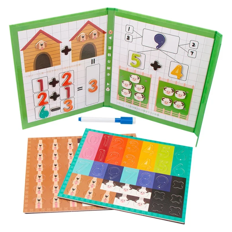 Children Magnetic Numbers Decomposition Learning Math Toys Wooden Book Set Kids Arithmetic Educational Funny Teaching Aids