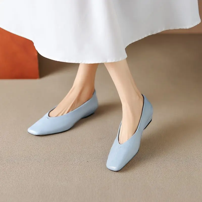 MORAZORA Fashion Genuine Leather Shoes Women Fashion Square Toe Low Heels Spring Summer Ladies Party Dress Shoes image 4