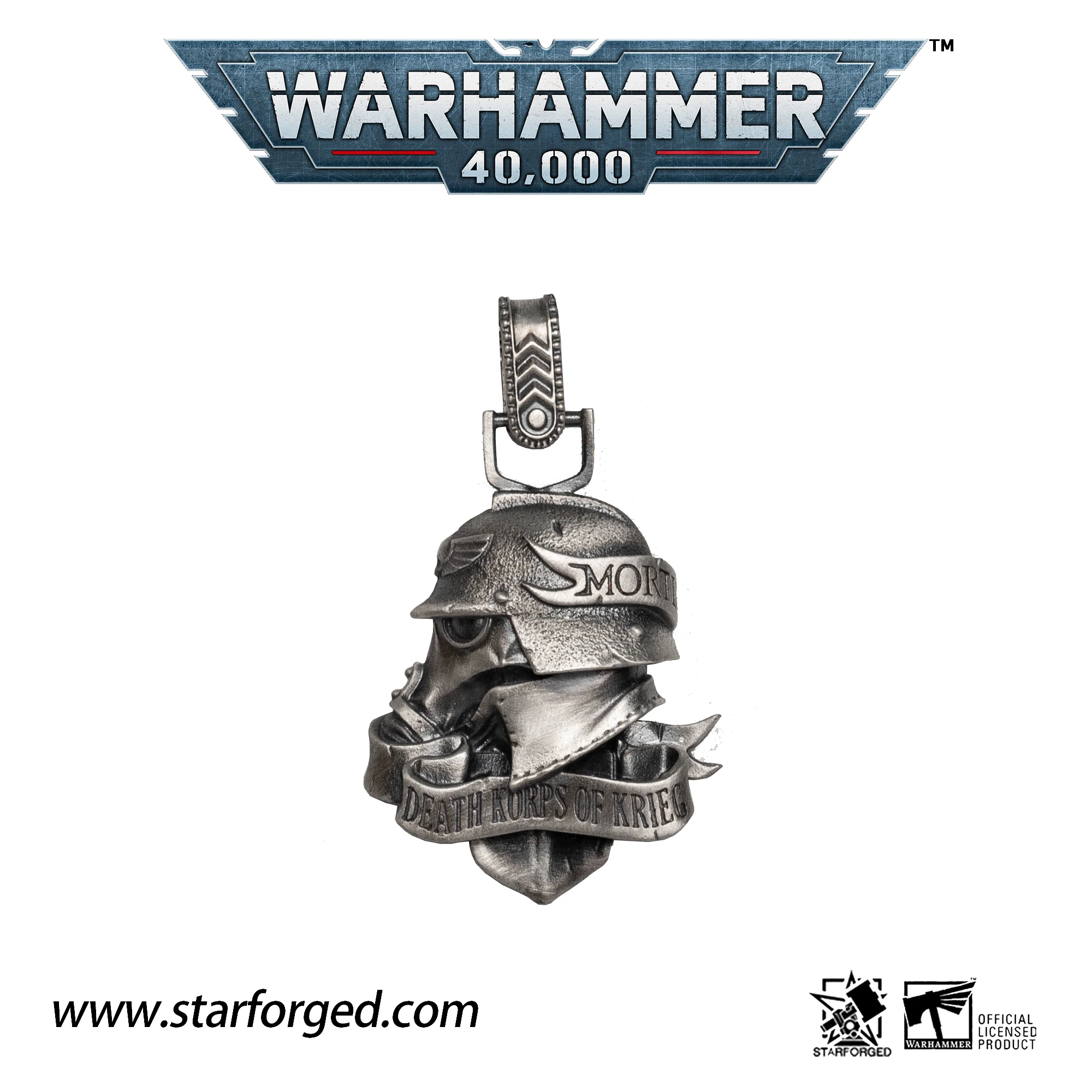 Warhammer 40K Astra Militarum Death Korps of Krieg Memento Mori Pendant by Starforged Christmas gift