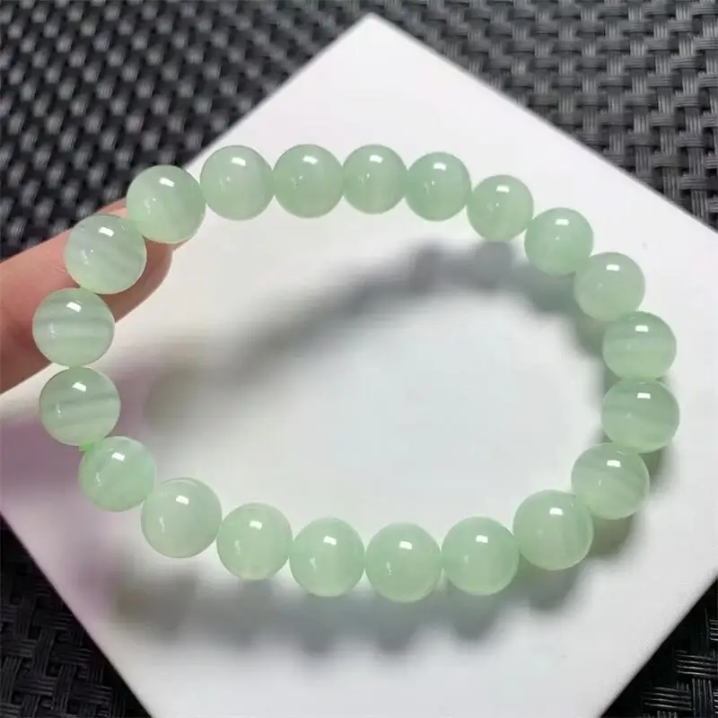 9.5MM Natural Green Lace Jade Bracelet Fashion Personalized Men Women Holiday Exquisite Christmas Gift 1PCS