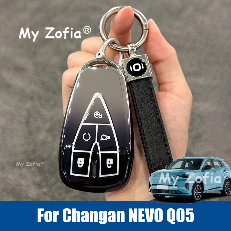 

For Changan NEVO Q05 2024 2025 2026 Car 3 4 5 Buttons TPU Car Key Case Cover Shell Fob Keys Protection Shell Holder Accessories