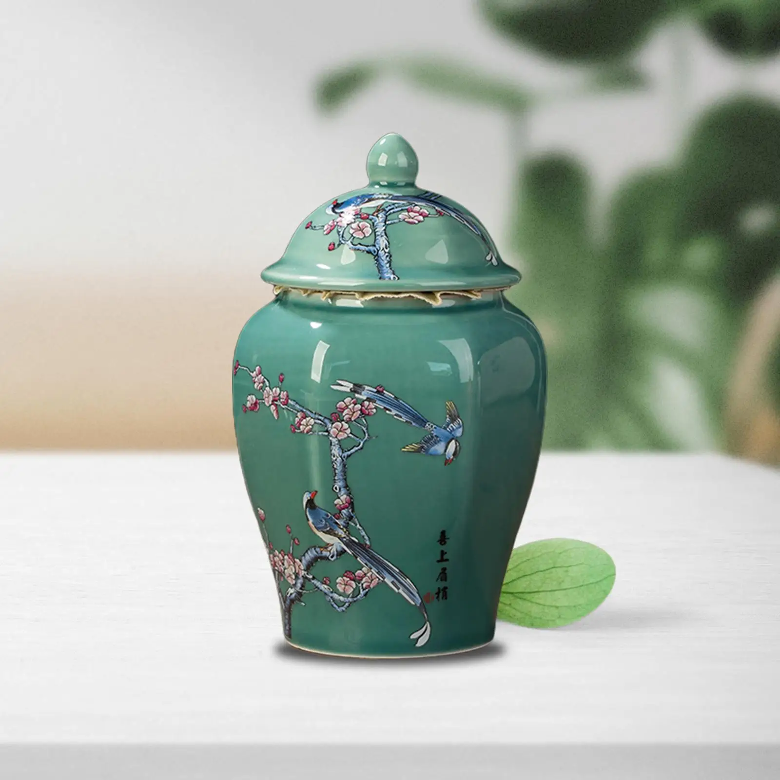 Ceramic Ginger Jar Crafts Gift Vintage Style Traditional Vase Porcelain Jars for Countertop Home Decor Weddings Home Office