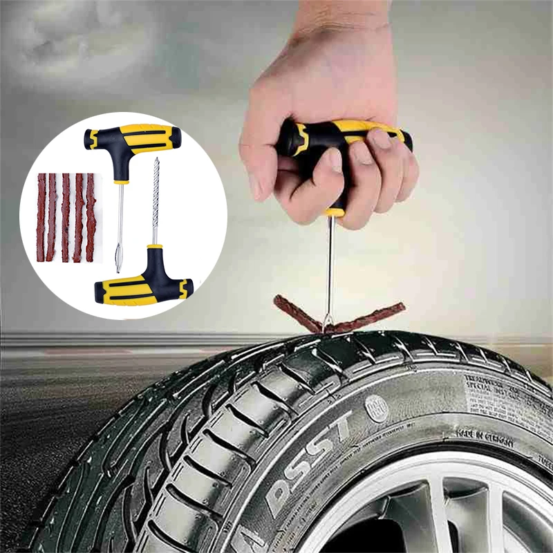 1Set Car Tubeless Tire Repair Tools Small Tire Repair Tools for Cars Complete Kit Tools Auto Mechanic Workshop Tools