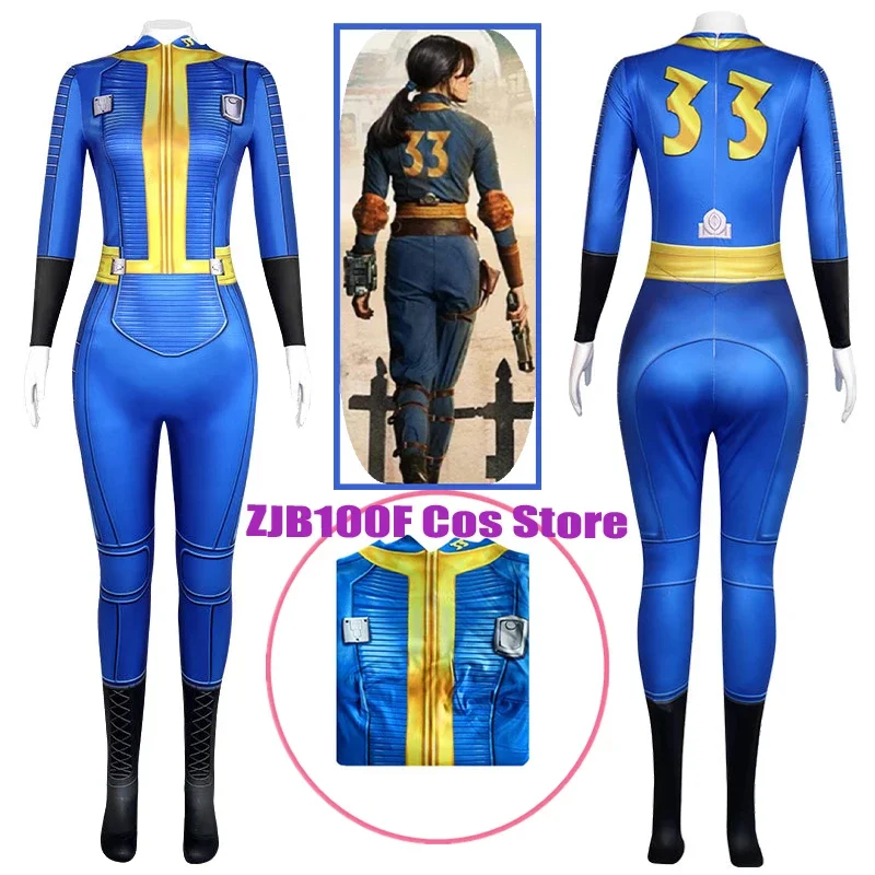 No 33 Lucy Cosplay Anime Fall Costume Jumpsuit Miss Lucy Bodysuit Uniform Halloween Party Outfit for Women Men