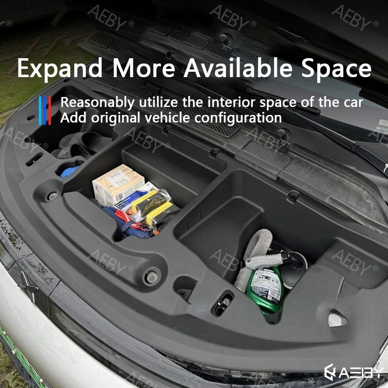 For XPENG G6 2022-2026 Car Front trunk storage box Motivation cabin Storage Box Large-Capacity Organizer Tray Auto Accessories