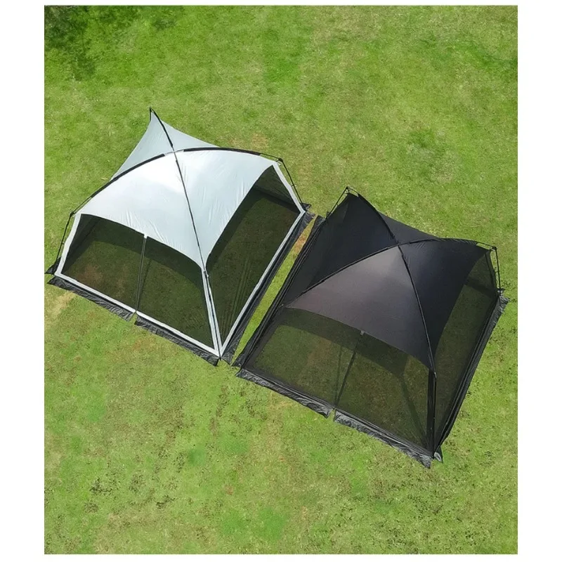 Imagem -06 - Grande Camping Mesh Tent Resistente uv Mosquito Resistente Sombrinha Respirável Acessórios Praia