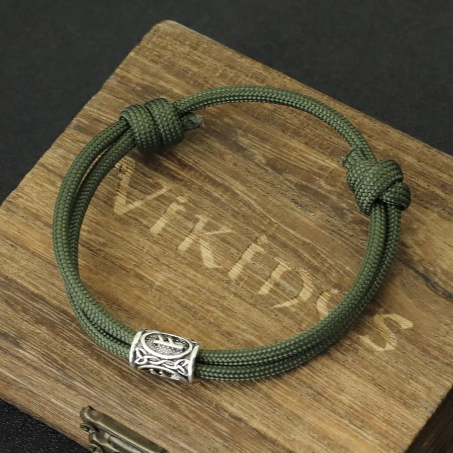 Norwegian Viking Characters Bracelet For Men Sliding And Adjustable Knot Braslet Outdoor Survival Paracord Braclet Pulsera Homme