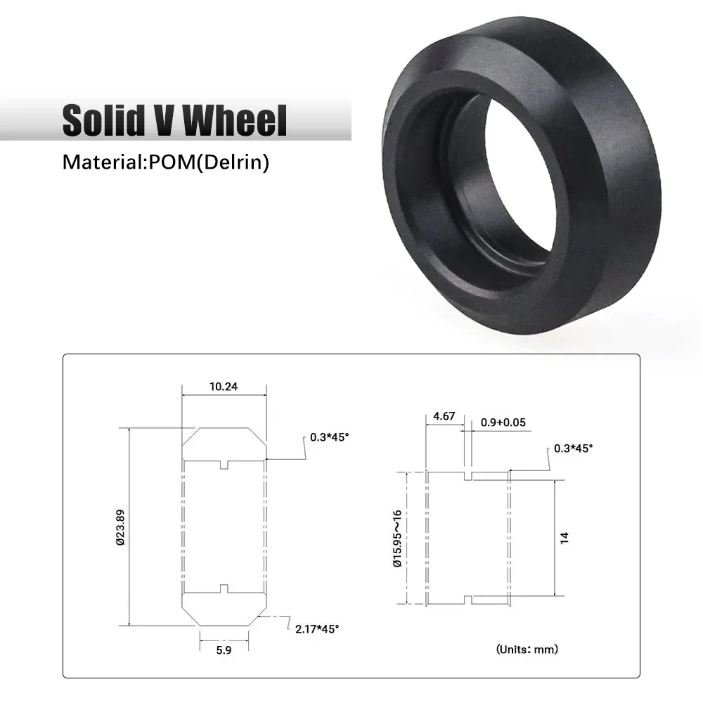 

10 шт. высокоточные ЧПУ V диски Delrin POM Твердые V-образные диски для V-слота линейные рельсы алюминиевые профили 3D Запчасти для принтера BulkMan3D