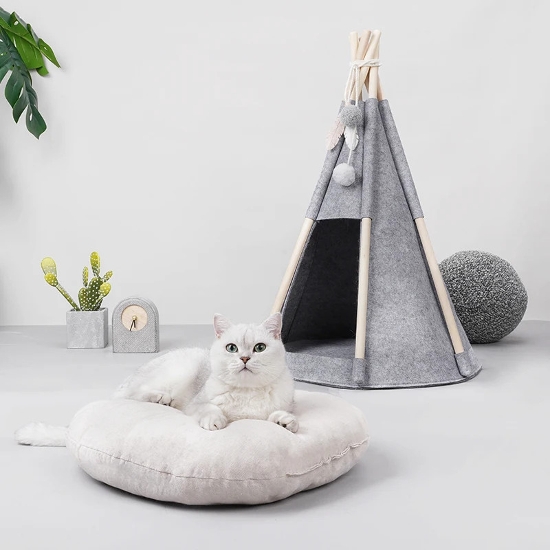 

Portable Folding Cat Bed Dog Puppy House European Modern Fashion Wood Pet Tent