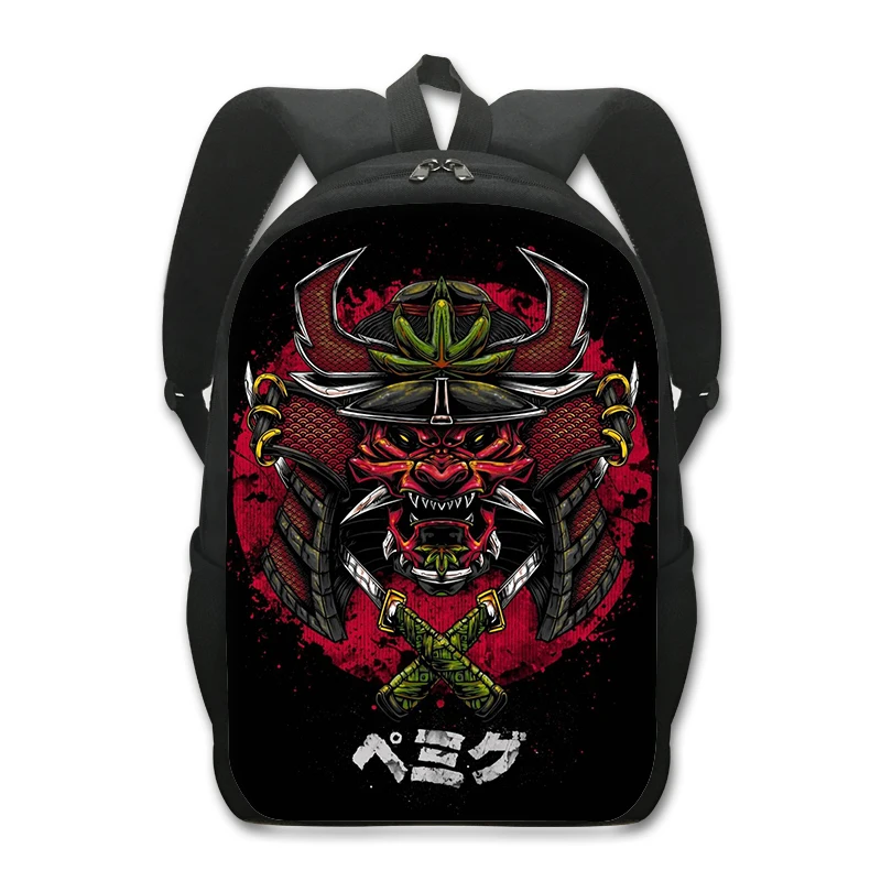 Mochila japonesa Samurai Warrior Harajuku, bolso de viaje Bushido, mochila para ordenador portátil para adolescentes, mochilas escolares de Hip Hop para hombres y mujeres