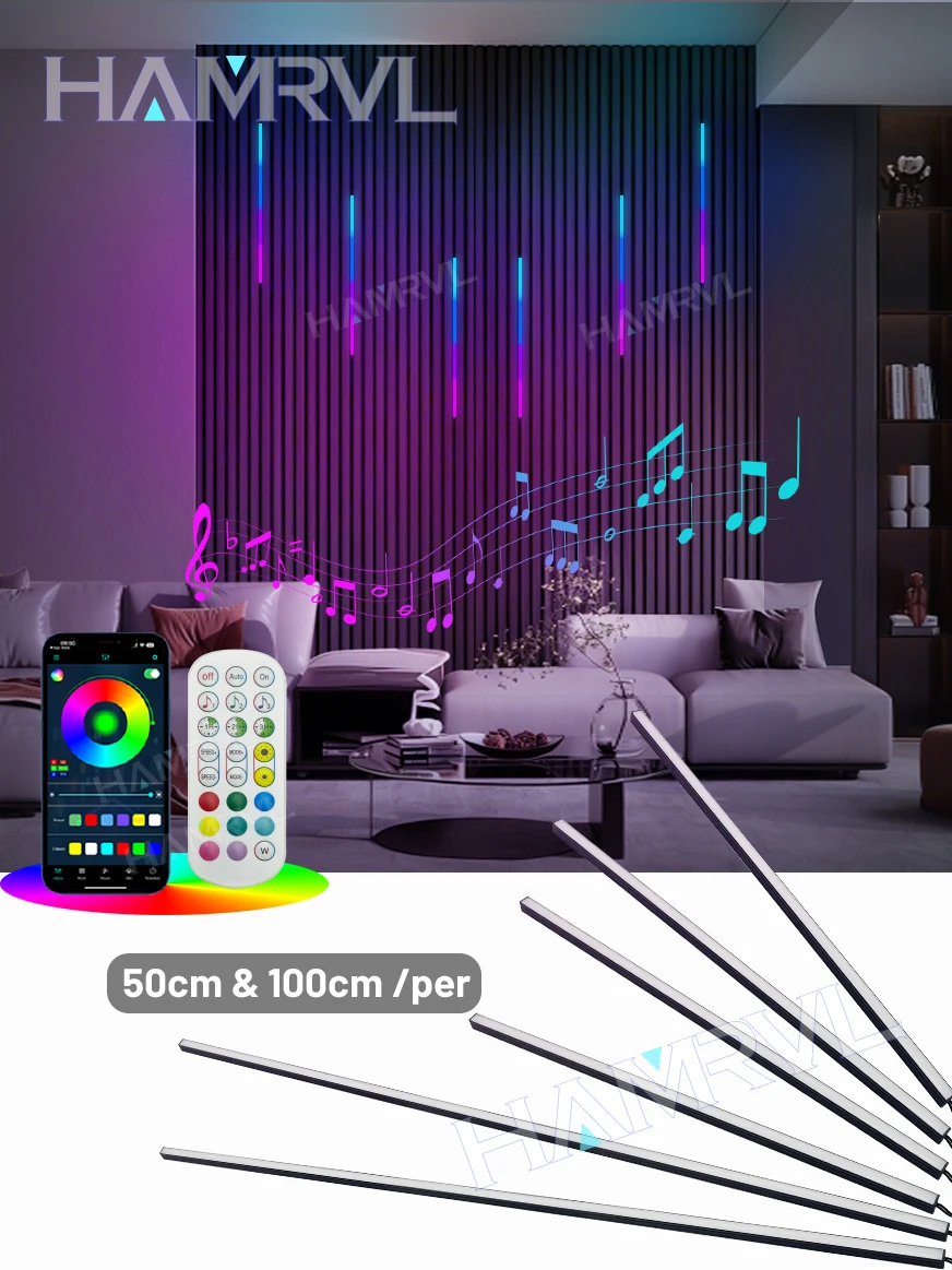 RGB+IC Slimme Inbouwverlichtingsset Houten Wandpaneelverlichting voor Akoestische Panelen, Muziek Synchronisatie, Achtervolgings Effecten voor Woonkamer, Gaming, Gym - afbeelding 2