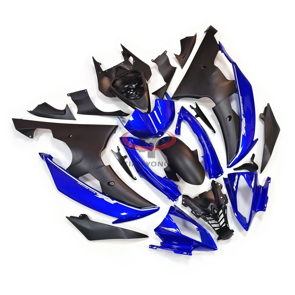 For Yamaha YZF600 R6 2008-2009-2010-2011-2012-2014-2015-2016 Full Fairing Kit Blue Black 2013 Year Printmaking Bodywork Cowling