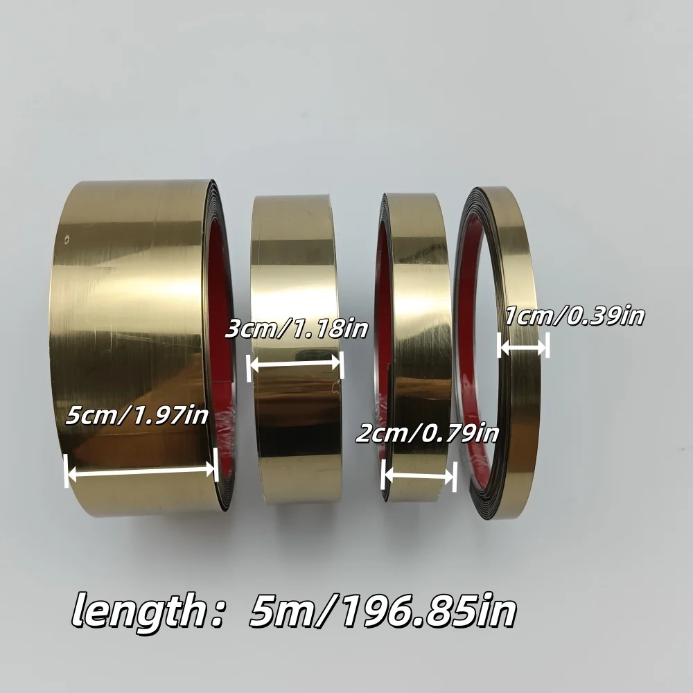 1roll 5mX1/2/3/cm mirror self-adhesive decorative wire, stainless steel wall sticker, ceiling frame strip, decorative strip