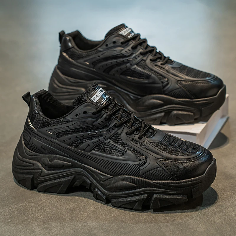 

Мужская Dad oes Pure White Thi Bot Heightening Sports Running oes Повседневная дышащая удобная резиновая подошва