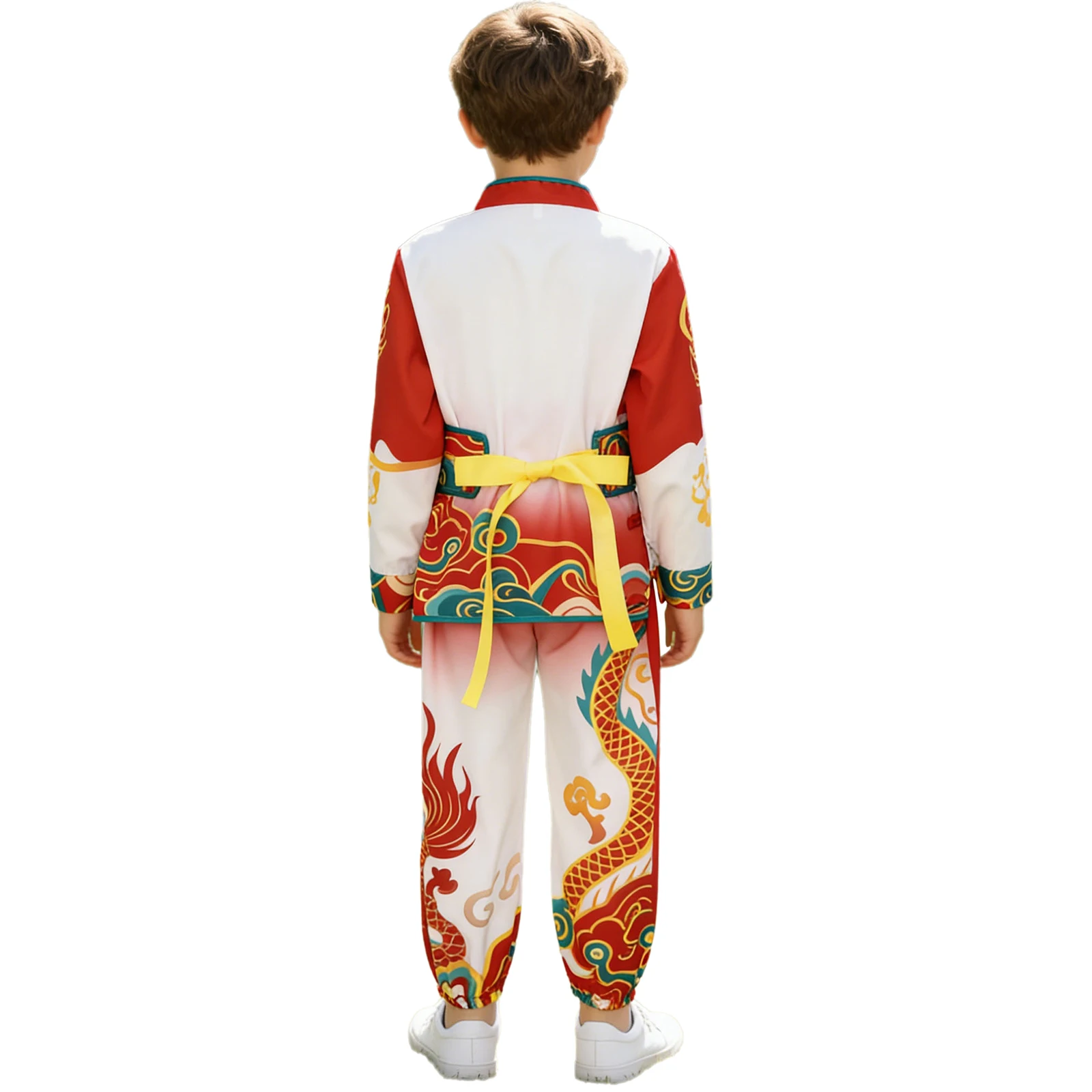Kids Chinese Traditional Festival Outfit Kung Fu Uniforms Martial Arts Suits Wushu Suits Children New Year Performance Clothing