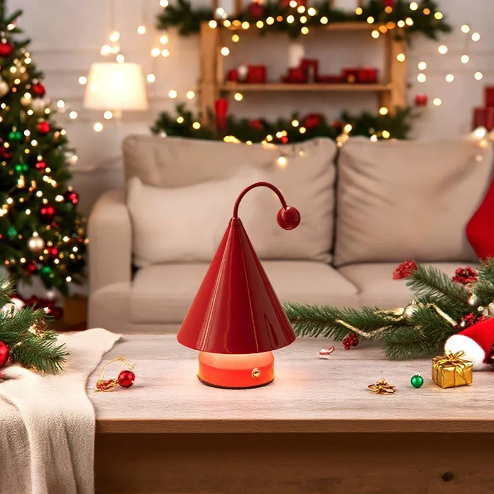 Lampada da tavolo per albero di Natale di Capodanno, ricaricabile, in materiale metallico, luci per albero di Natale, decorazioni natalizie grinch