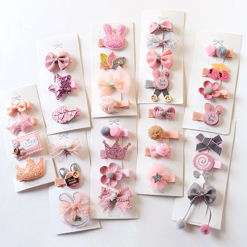 Cute Pink Baby Hair Clip Hand Woven Bowknot Baby Hairpin 3D Cartoon Crown Side Clip Children's Hair Accessories - Image 6