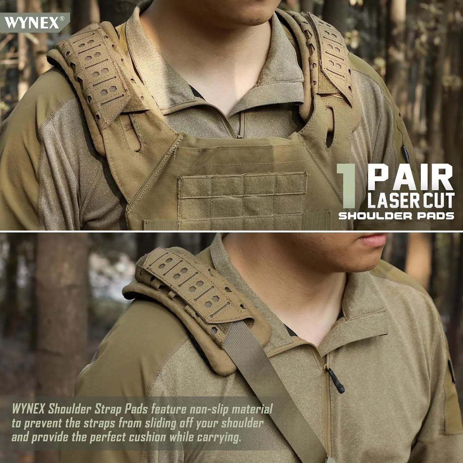 2PCS Tactical Shoulder Pad  Shockproof Pressure Relief Pads Backpack Straps Breathable Non-Slip Outdoor Sport Shoulder Airsoft