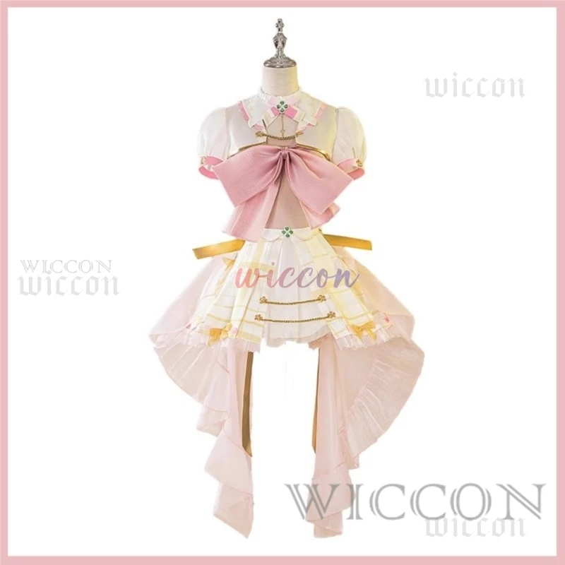 Virtual youtuber ace taffy cosplay traje vtuber rosa lolita saia vestido de noite chapéu macacões mulher sexy bonito carnaval terno