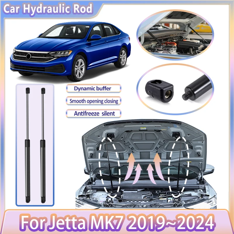 

For Volkswagen VW Jetta MK7 A7 Vento Sagitar 2019~2024 Engine Support Rod Front Hood Hydraulic Strut Shock Bar Car Accessories