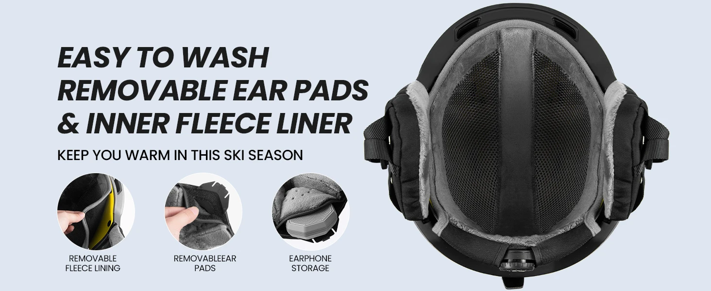 OutdoorMaster MIPS Skihelm mit Ohrenschutz 8 Verstellbare Belüftungsöffnungen PC+EPS Hochwertig für Snowboard Ski Skateboard Outdoor-Sport – Detail 4