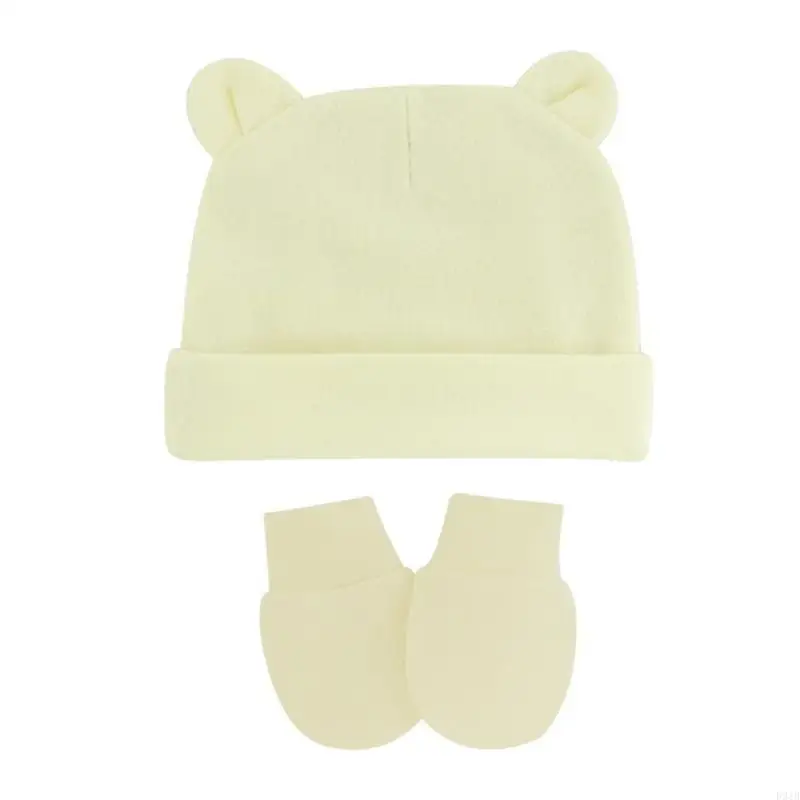 

Newborn Winter Beanie Hat Gloves for Baby Girls Boys Infant Toddler Warm Knitted Ears Cap Mittens Autumn Spring P31B