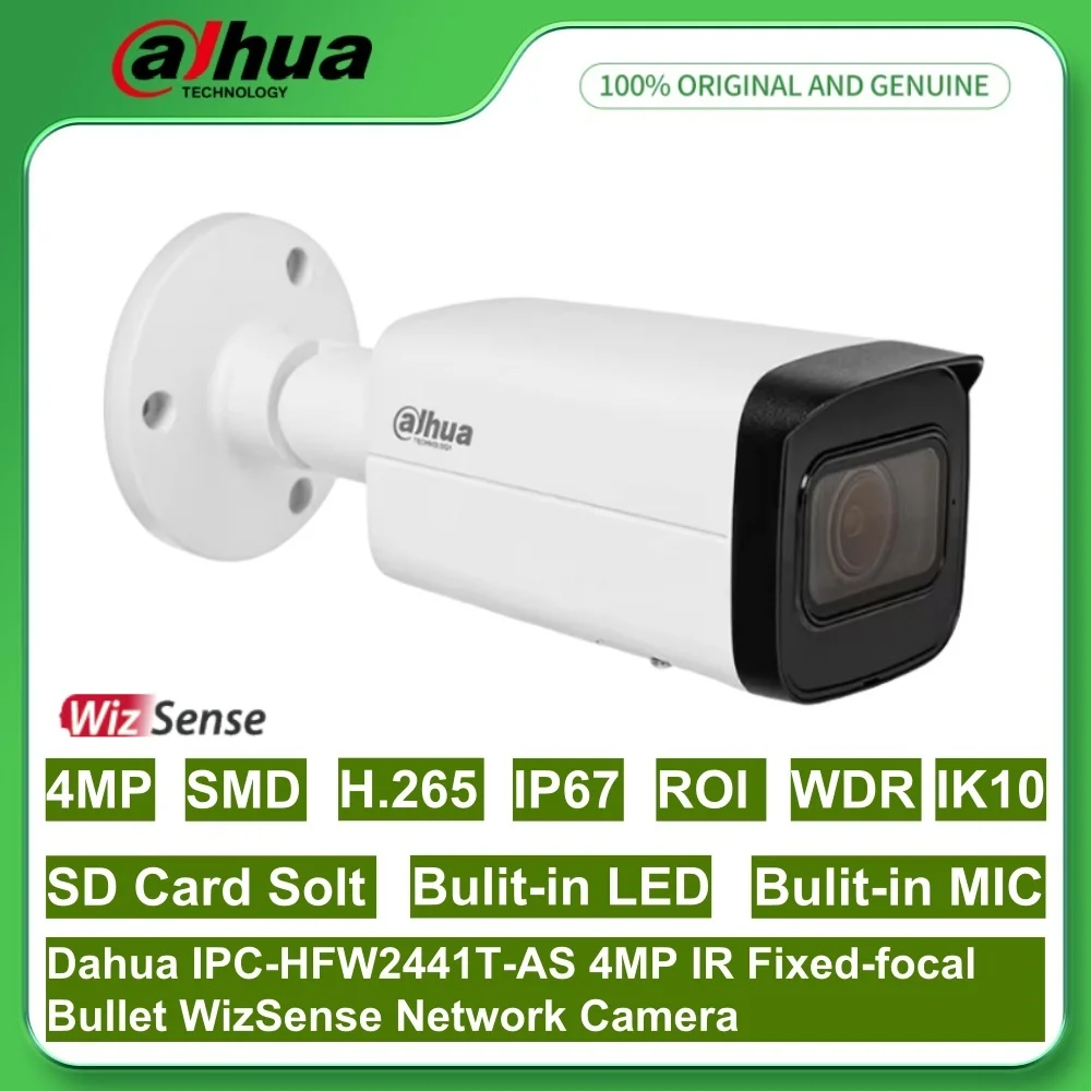داهوا IPC-HFW2441T-ZS 4MP IR60m فاري بؤري 2.7 مللي متر-13.5 مللي متر رصاصة WizSense شبكة PoE كاميرا مدمجة في هيئة التصنيع العسكري IP67 IK10 SD بطاقة Solt