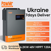 PowMr 6KW 48V Parallel Hybrid Solar Inverter MPPT 120A 6200W 48V Pure Sine Wave Inverter Can Parallel In Three Phases Max 12 PCS