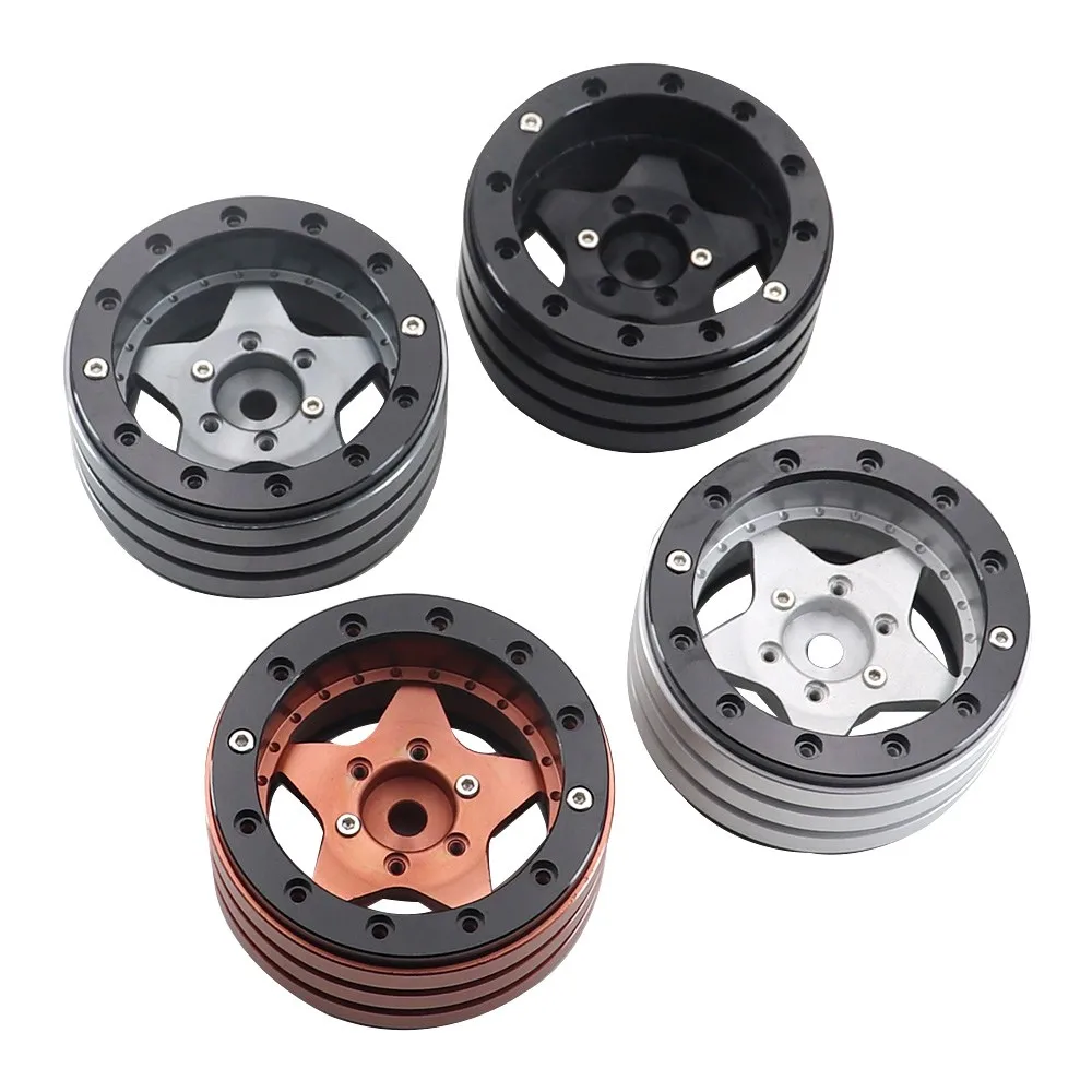 1.9 Metal Beadlock Five-pointed Star Hole Wheel Hub Rim For 1/10 Rc Crawler Axial Scx10 Axi03007 Yikong Trx4 Trx6 Rgt Redcat D90