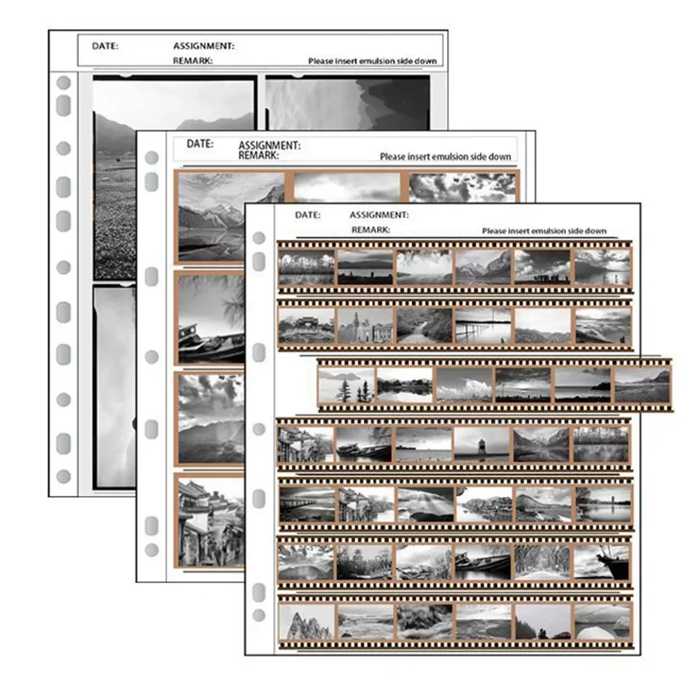 

50Pcs Negative Page 135mm Negatives Film Storage Pages Acid-Bags Black&White Color Film Slide Preservers Pages Film Accessory
