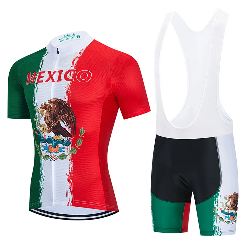 2024 Mexico Cycling Jersey Men's Road Bike Maillot Team Jersey Shorts Bib Set Mtb Ropa Ciclismo Bicycle T-Shirt Culotte Clothing