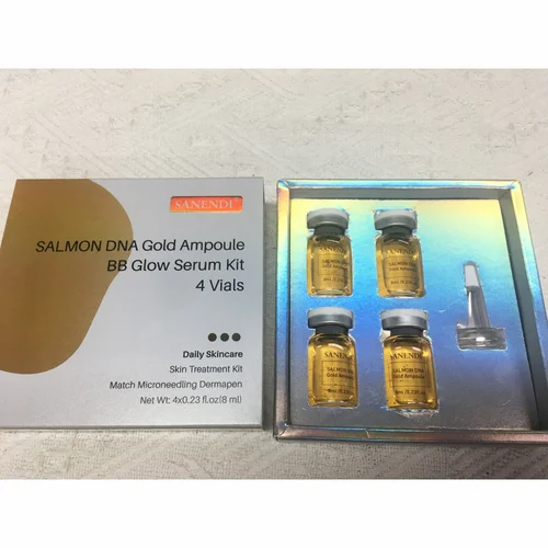 Imagen 2 del producto 4 Uds. Kit de brillo BB dorado de ADN de salmón Dr.Pen, ampolla de tallo dorado, base de iniciación, péptido AQUA, esencia para el cuidado de la piel facial, 8ml