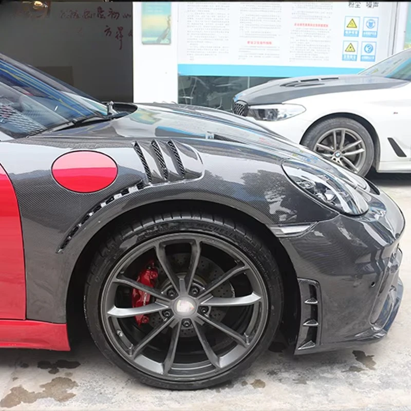 For  GT4 RS Style Dry Carbon Front Fenders for 718 981 987 911 997 High Gloss Autoclave Mudguard Car Bumper Body Kit