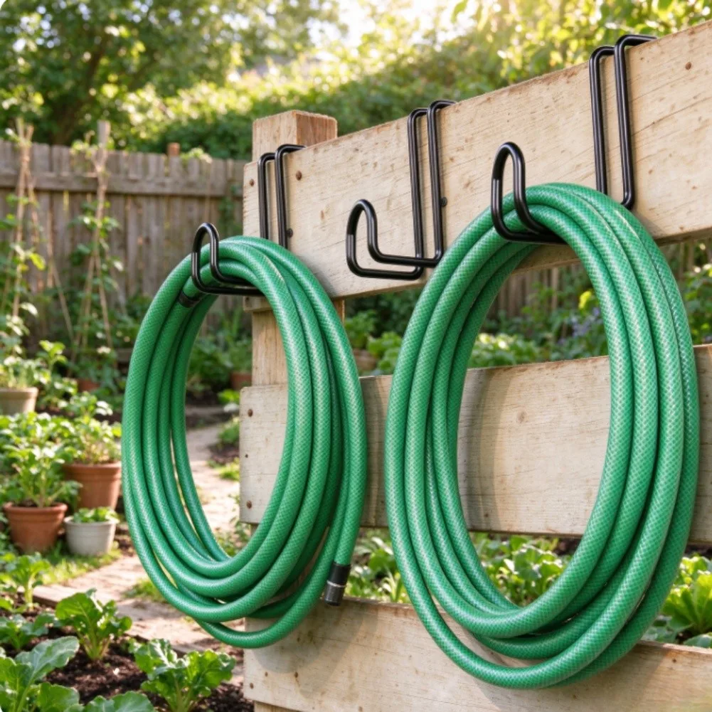 Garden Hose Hanger Set 5 Pack for Water Pipes and Outdoor Tools Wall Mounted Steel Hook for Yard Garage Storage