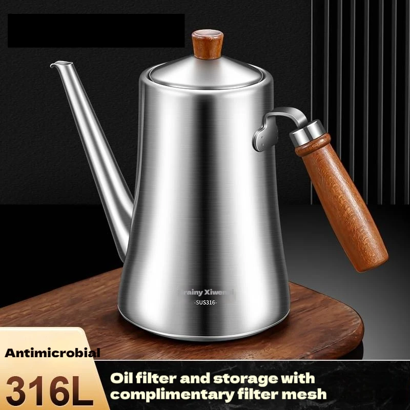 

Диспенсер для масла из нержавеющей стали 316, герметичный носик, бутылка для масла с натуральной ручкой, без капель, горшок для масла, контейнер для хранения